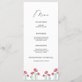 Menu minimalista floral elegante aquarela