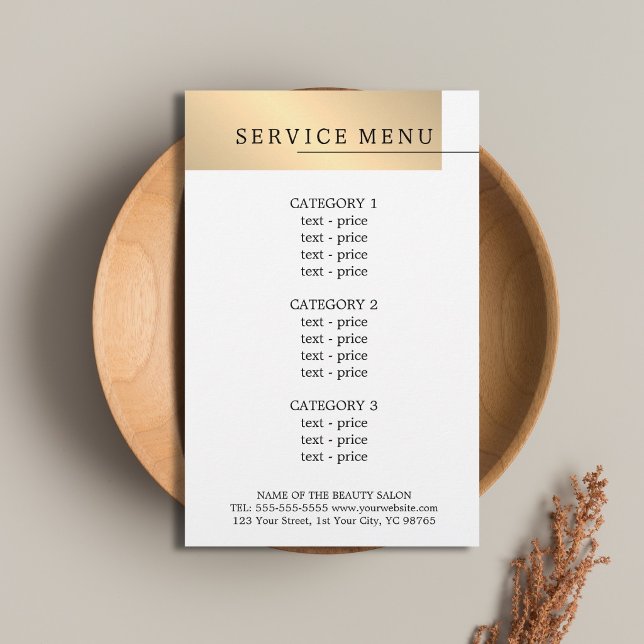 Menu Mínimo de Linha Preta Dourada Preta Preta Pre (Criador carregado)