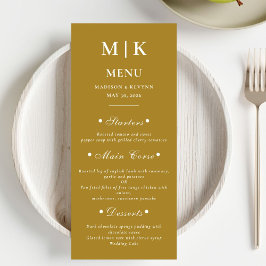 Menu Mínimo e Chic | Casamento Dourado e Branco