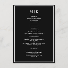 Menu Mínimo e Chic | Casamento Negro e Branco