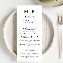 Menu Mínimo e Chic | Casamento Negro e Branco