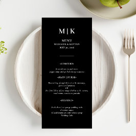 Menu Mínimo e Chic | Casamento Negro e Branco