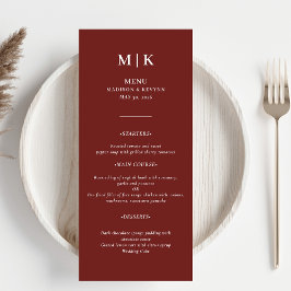 Menu Mínimo e Chic | Orange Terracotta Wedding