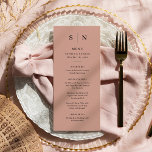 Menu Mínimo e Chic | Terracotta Wedding<br><div class="desc">Estes elegantes e modernos cartões de cardápio de casamento ou cartões de cardápio de janto de ensaio apresentam um simples terracota e design de texto preto que exumenta o estilo minimalista. Adicione suas iniciais ou monograma para torná-las completamente suas.</div>