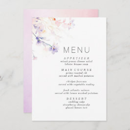 Menu Mínimo Elegante Púrpura e Esbranquiçada