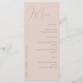 Menu Mínimo Elegante Rosa e Dourado