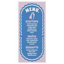 Menu Mínimo Moderno de Arca Azul e Roxo Retroativa