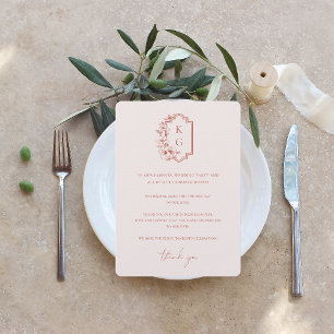 Menu Mínimo Moderno   Mesa De Casamento Monograma Obrig