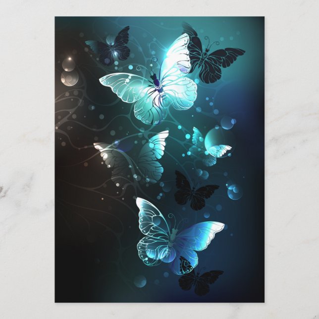 Menu Mint Night Butterflies (Frente)