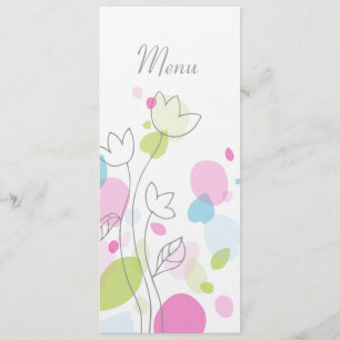 Menu Minúsculas de pétalas de flores modernas gráficas
