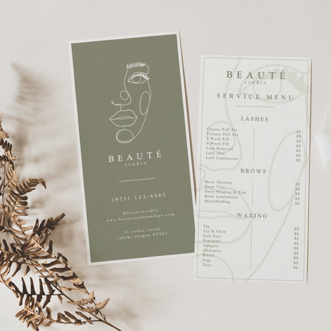 Menu Minúsculo Mínimo de Ivory/Olive Lash & Brow (Criador carregado)