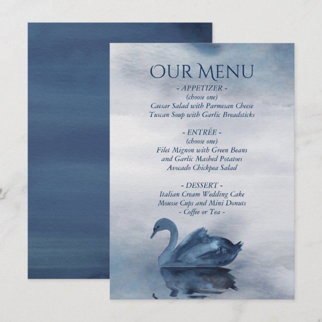 Menu Mistura Reflexões | Recepção do lago de Cisne Azul (Frente/Verso)