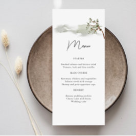 Menu Misty Mountain Pine branch Wedding