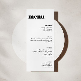 Menu Modelo de altura branca preto minimalista mod