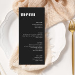 Menu Modelo de altura branca preto minimalista mod<br><div class="desc">Menu Modelo de altura branca preto minimalista moderno</div>