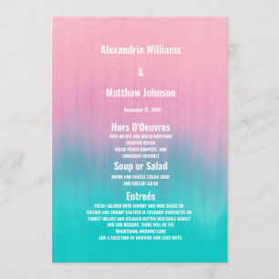 Menu Modern aqua cor-de-rosa brushstrokes