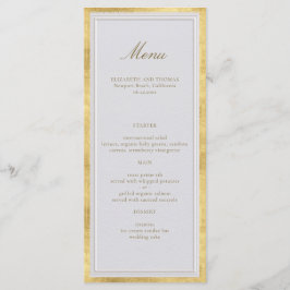 Menu Modern Classic Elevated Gold Ivory Formal Wedding