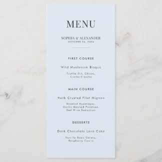 Menu Modern Emerald Arch & Glacial Blue