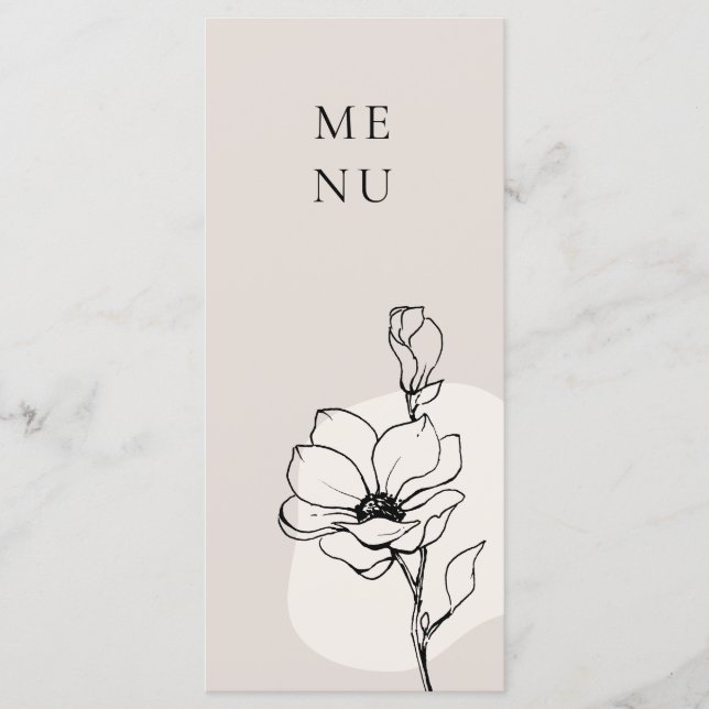 Menu Modern Floral Bohemian Wedding (Frente)