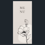 Menu Modern Floral Bohemian Wedding<br><div class="desc">Este Menu Casamento em cores neutras do deserto será excelente para o casamento moderno. Apresenta um elemento de flor de mão na frente do cartão. O menu é dobrado e tem uma lista editável de pratos no verso. Você pode alterar as cores de fundo, elemento de arte e fonte, se...</div>
