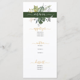 Menu Modern Floral | CASAMENTO Azul e Verde
