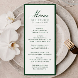 Menu Modern Green Border Wedding