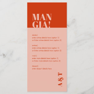 Menu Modern Mangia - Casamento Laranja Italiano Queimad