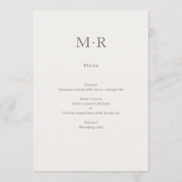 Menu Modern Minimal Intimate Wedding