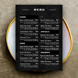 Menu Modern Restaurant Comidas | Lista de preços