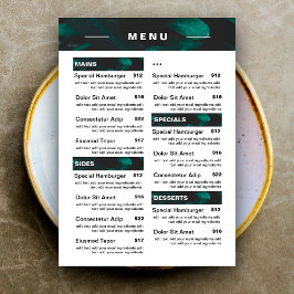 Menu Modern Restaurant Comidas | Lista de preços