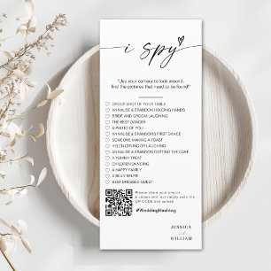 Menu Modern Script I espião jogo de casamento Recepção