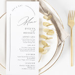 Menu Modern Script Minimalist Arch Wedding<br><div class="desc">Minimalist wedding menus feature modern script and chic arch frame in black and white,  elegant and simple,  great for modern classy wedding.</div>