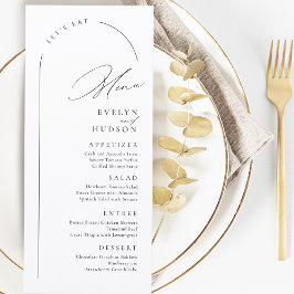Menu Modern Script Minimalist Arch Wedding