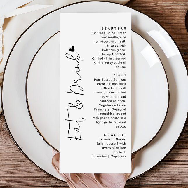 Menu Modern Script Typography | Eat & Drink Wedding (Criador carregado)