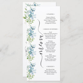 Menu Modern Watercolor Eucalyptus Greenery Wedding