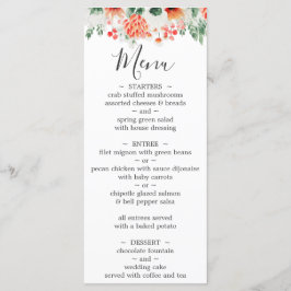Menu Modern Watercolor Wildflower Trendy Floral