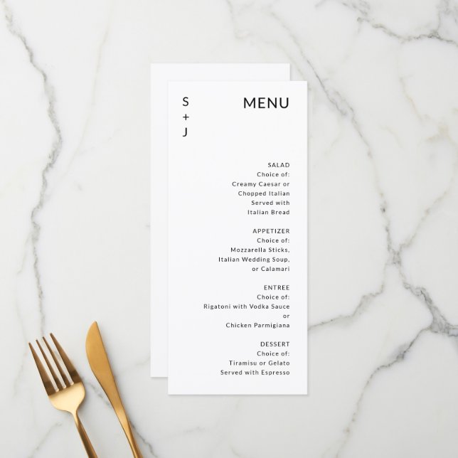 Menu Modern Wedding (Frente/Verso In Situ)