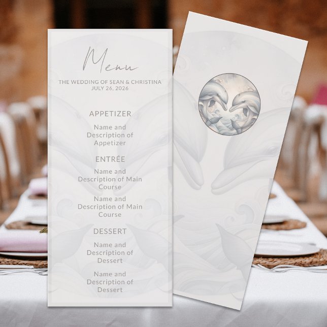 Menu Modern Whimsy Dolphin Wedding (Criador carregado)