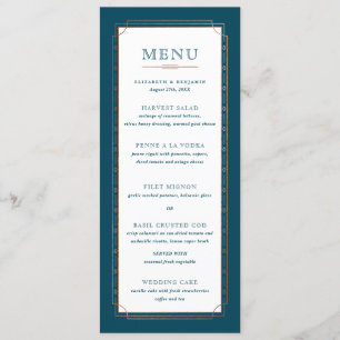 Menu moderno branco da folha Dourado do rosa do