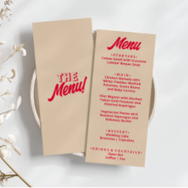 Menu Moderno Colorido Ousado Funky Retro Casamento Únic