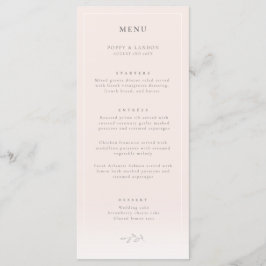 Menu Moderno de Casamento Cor-de-Rosa Espelho Botâ