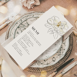Menu Moderno de Casamento da Magnolia Branca Ilust