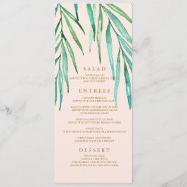 Menu Moderno de Casamento de Praia Tropical