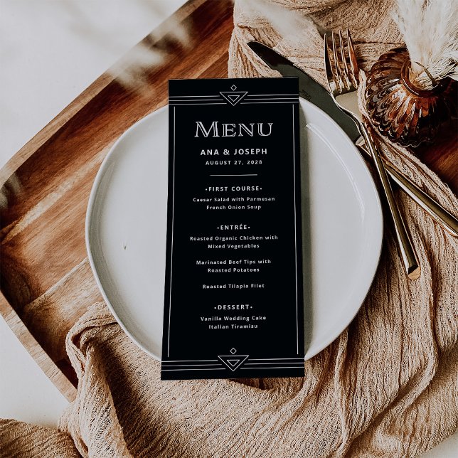 Menu Moderno Deco | Preto Rico (Criador carregado)