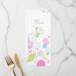 Menu moderno do comensal de casamento das pétalas