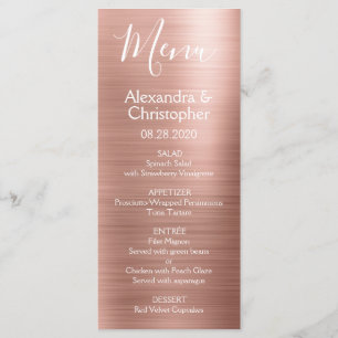 Menu moderno do rosa do rosa e elegante Dourado do