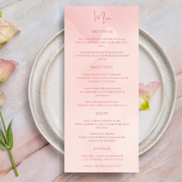 Menu Moderno Elegante Mínimo Rosa de Lâmpada
