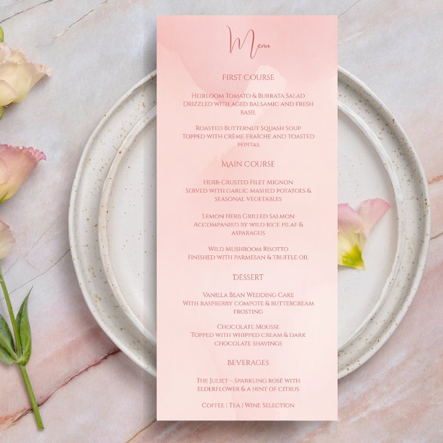 Menu Moderno Elegante Mínimo Rosa de Lâmpada (Criador carregado)