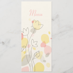 Menu moderno gráfico do comensal de casamento das