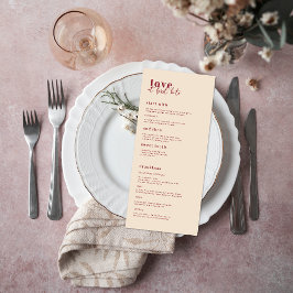 Menu Moderno Minimalista | Cardápio de Casamento Rosa e
